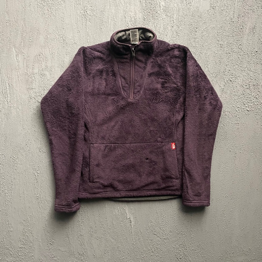 The North Face Osito Fleece Quarter Zip Pullover Women Medium Purple Y2K